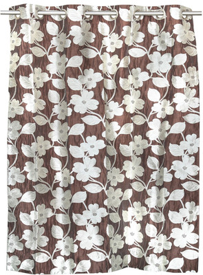 

BE 155 cm (5 ft) Polyester Window Curtain Single Curtain(Floral, Brown)