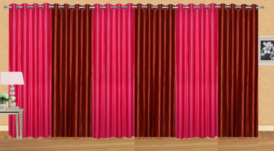 

Stella Creations 275 cm (9 ft) Polyester Long Door Curtain (Pack Of 6)(Solid, Pink, Red)