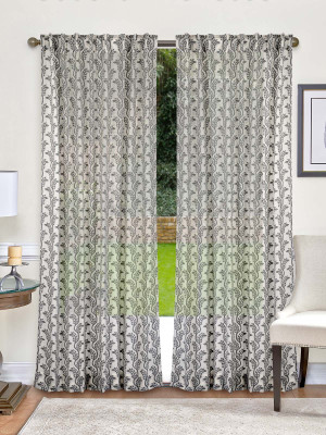 

Indian Weave 210 cm (7 ft) Cotton Door Curtain (Pack Of 2)(Printed, Cream and Grey)