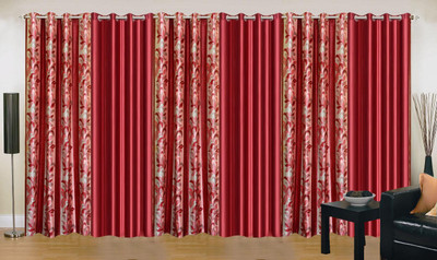 

Stella Creations 214 cm (7 ft) Polyester Door Curtain (Pack Of 6)(Printed, Maroon)