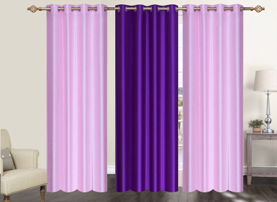

Furnishing Zone 274 cm (9 ft) Polyester Long Door Curtain (Pack Of 3)(Plain, Pink, Purple)