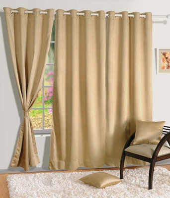 

Super India 215 cm (7 ft) Polyester Door Curtain (Pack Of 3)(Plain, Beige)