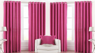 

Abhi Decor 213 cm (7 ft) Polyester Door Curtain (Pack Of 4)(Plain, Pink)