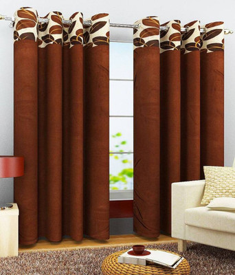 

Super India 215 cm (7 ft) Polyester Door Curtain (Pack Of 2)(Plain, Brown)
