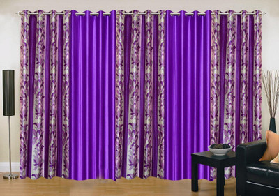 

Ville Style 214 cm (7 ft) Polyester Door Curtain (Pack Of 5)(Abstract, Purple)