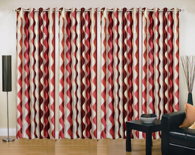 

Ville Style 214 cm (7 ft) Polyester Door Curtain (Pack Of 4)(Abstract, Red)