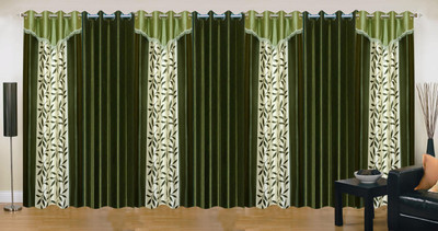 

Ville Style 275 cm (9 ft) Polyester Long Door Curtain (Pack Of 7)(Floral, Green)