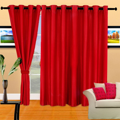

Zesture 211 cm (7 ft) Polyester Door Curtain (Pack Of 2)(Solid, Red)