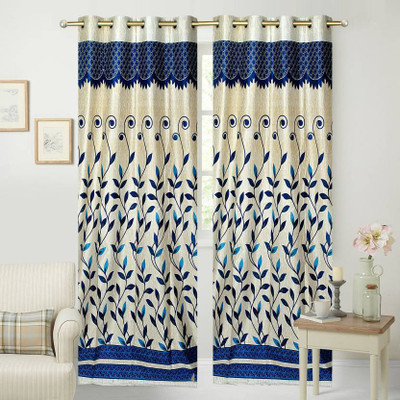 

Abhi Decor 213 cm (7 ft) Polyester Door Curtain (Pack Of 2)(Printed, Blue)