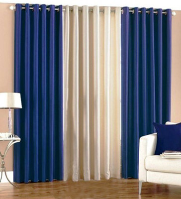 

Shivam Concepts 213 cm (7 ft) Polyester Door Curtain (Pack Of 3)(Plain, Blue, Cream, Blue)