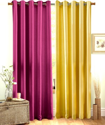 Homefab India 244 cm (8 ft) Polyester Room Darkening Long Door Curtain (Pack Of 2)(Solid, Multicolor)