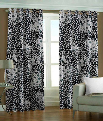 

Abhi Decor 213 cm (7 ft) Polyester Door Curtain (Pack Of 2)(Printed, Black)