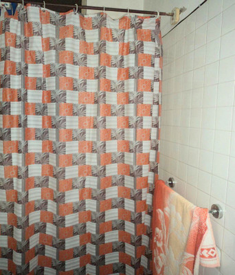 

Amita Home Furnishing Polyester Shower Curtain 213 cm (7 ft) Pack of 2(Geometric Multicolor)