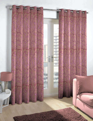 

Skipper 275 cm (9 ft) Blends Long Door Curtain Single Curtain(Floral, Purple)