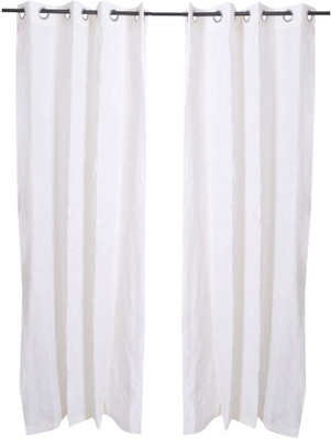 

MABA 215 cm (7 ft) Polyester Door Curtain (Pack Of 2)(Plain, Cream)