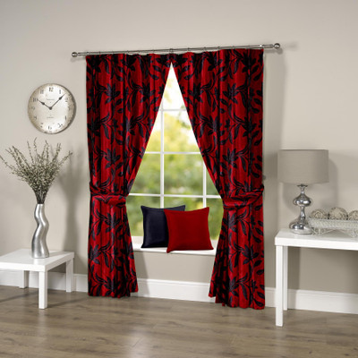 

Threadmix 152 cm (5 ft) Polyester Window Curtain (Pack Of 2)(Floral, Maroon)
