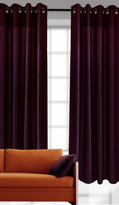 

India Furnish 213 cm (7 ft) Polyester Door Curtain (Pack Of 6)(Floral, Brown)