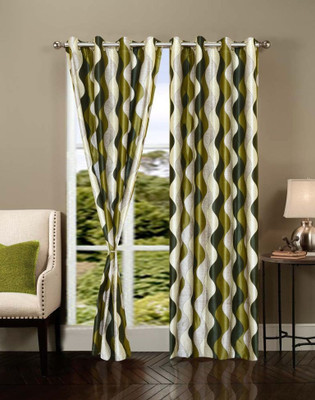 

Export Hub 214 cm (7 ft) Polyester Door Curtain (Pack Of 2)(Printed, Green)