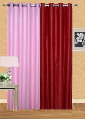 

Stella Creations 214 cm (7 ft) Polyester Door Curtain (Pack Of 2)(Solid, Pink, Red)