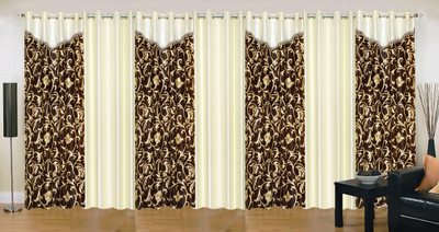 

Ville Style 214 cm (7 ft) Polyester Door Curtain (Pack Of 7)(Abstract, Brown, Cream)