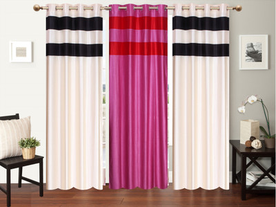 

Furnishing Zone 213 cm (7 ft) Polyester Door Curtain (Pack Of 3)(Plain, Multicolor)