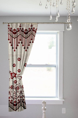 

Threadmix 152 cm (5 ft) Polyester Window Curtain Single Curtain(Abstract, Red)