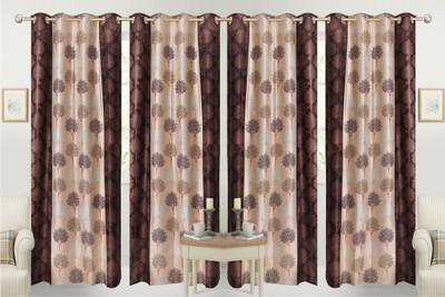 

Shiv Shankar Handloom 213 cm (7 ft) Polyester Door Curtain (Pack Of 4)(Printed, Brown)