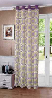 

Lushomes 229 cm (8 ft) Cotton Door Curtain Single Curtain(Printed, Lavender)