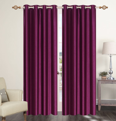 

Furnishing Zone 274 cm (9 ft) Polyester Long Door Curtain (Pack Of 2)(Plain, Purple)