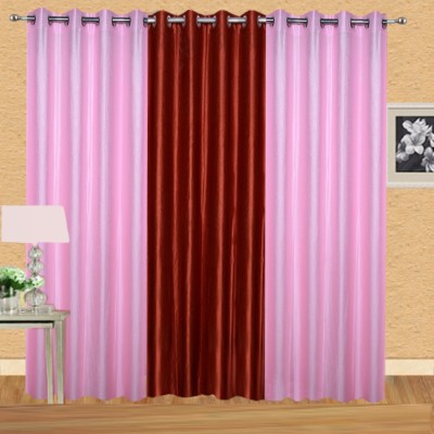 

Stella Creations 214 cm (7 ft) Polyester Door Curtain (Pack Of 3)(Solid, Pink, Red)