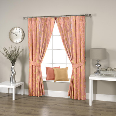 

Threadmix 152 cm (5 ft) Polycotton Window Curtain Single Curtain(Geometric, Pink)