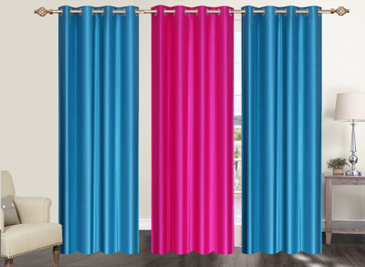 

Furnishing Zone 213 cm (7 ft) Polyester Door Curtain (Pack Of 3)(Plain, Pink)