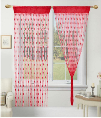 

AM Enterprises 215 cm (7 ft) Polyester Door Curtain (Pack Of 2)(Self Design, Red)