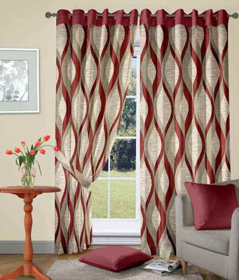 

Super India 215 cm (7 ft) Jacquard Door Curtain (Pack Of 2)(Abstract, Mahroon)