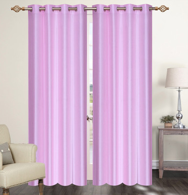 

Furnishing Zone 152 cm (5 ft) Polyester Window Curtain (Pack Of 2)(Plain, Pink)