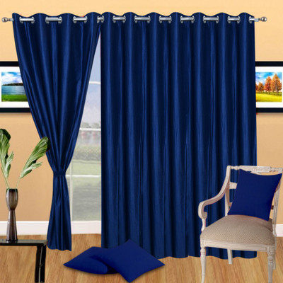 

Excel Bazaar 214 cm (7 ft) Polycotton Door Curtain (Pack Of 3)(Plain, Neavy-Blue)