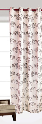 

India Furnish 275 cm (9 ft) Polycotton Long Door Curtain Single Curtain(Floral, Charcoal Black)
