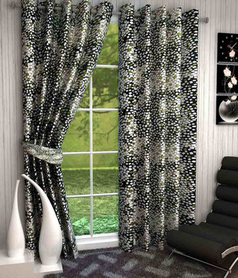 

Zesture 211 cm (7 ft) Polyester Door Curtain (Pack Of 2)(Printed, Green)