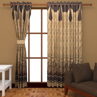 

Super India 215 cm (7 ft) Jacquard Door Curtain (Pack Of 2)(Abstract, Brown)