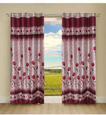

Jojo Designs 214 cm (7 ft) Polyester Door Curtain (Pack Of 2)(Printed, Red)