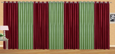

Stella Creations 214 cm (7 ft) Polyester Door Curtain (Pack Of 7)(Solid, Maroon, Light Green), Light green;maroon