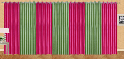 

Stella Creations 214 cm (7 ft) Polyester Door Curtain (Pack Of 7)(Solid, Pink, Light Green), Light green;pink