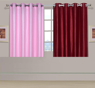 43% OFF on ExpressionsHome 152 cm (5 ft) Polyester Window Curtain (Pack Of 2)(Solid, Red, Pink) 43% OFF on ExpressionsHome 152 cm (5 ft) Polyester Window Curtain (Pack Of 2)(Solid, Red, Pink)