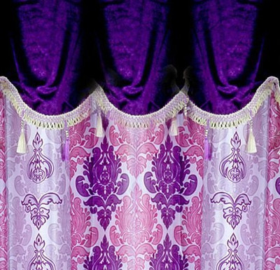 

Cortina 150 cm (5 ft) Polyester Window Curtain (Pack Of 2)(Motif, Purple)