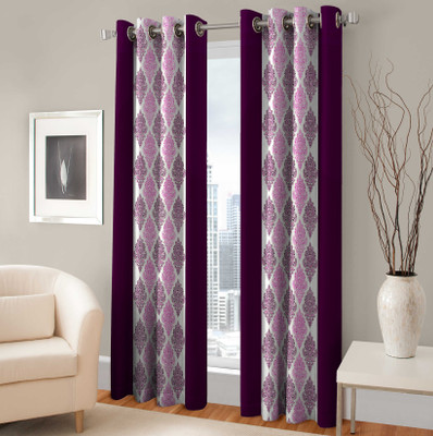 

Optimistic Home Furnishing 210 cm (7 ft) Polyester Door Curtain (Pack Of 2)(Motif, Maroon)