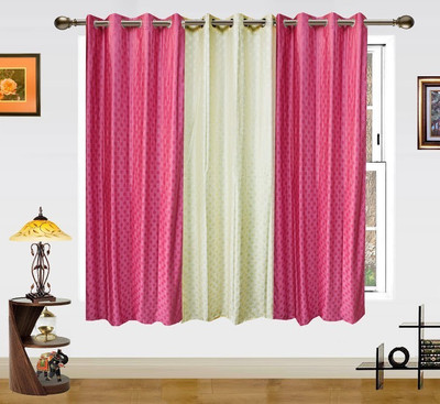 9% OFF on Dekor World 150 cm (5 ft) Polyester Window Curtain (Pack Of 3)(Self Design, White, Pink) 9% OFF on Dekor World 150 cm (5 ft) Polyester Window Curtain (Pack Of 3)(Self Design, White, Pink)