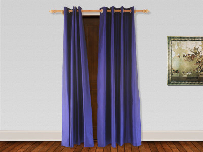 

Veer Creations 210 cm (7 ft) Polyester Door Curtain (Pack Of 2)(Plain, Blue)