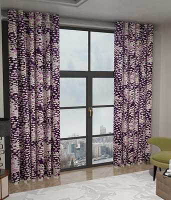 

Zesture 211 cm (7 ft) Polyester Door Curtain (Pack Of 2)(Printed, Purple)
