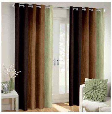 

Home Cloud 213 cm (7 ft) Polyester Door Curtain (Pack Of 2)(Abstract, Brown)
