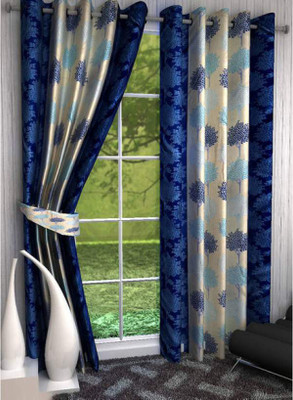 

NAMOFAB 213 cm (7 ft) Polyester Door Curtain (Pack Of 2)(Floral, Multicolor)